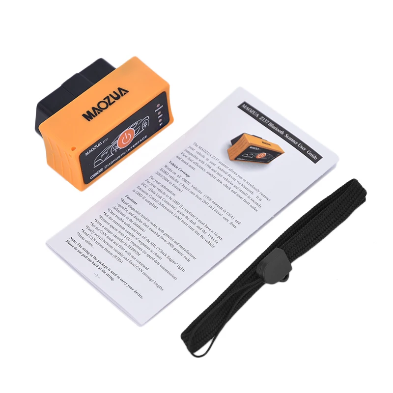 Mini Bluetooth ELM327 Auto Car Code Reader scanner tool obd2 adapter diagnostic tool Maozua Z137 V1.5 ELM 327