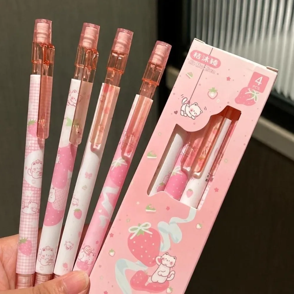 4pcs 0.5mm 2B Lead Mechanical Pencil Set Break Resistant Kawaii Stationery Student Writing Pencil Automatic Pencil