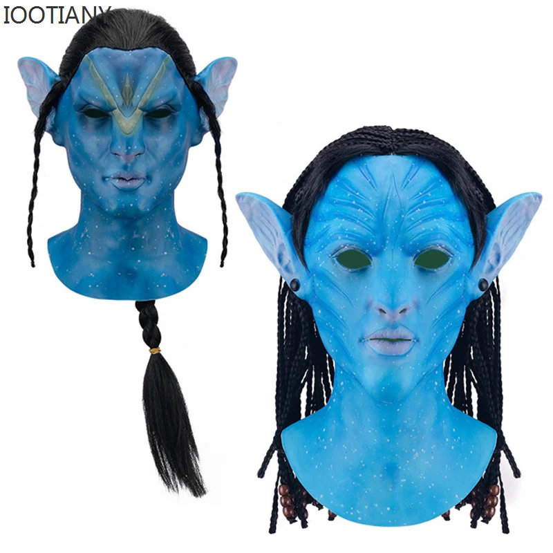 

IOOTIANY Movie Avatar Neytiri Jake Sully Cosplay Mask Latex Halloween Party Avatar 2 Cosplay Costume Props Latex Mask for Adult