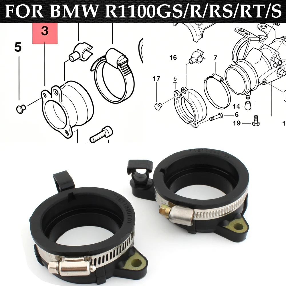 For BMW R1100GS/R/RS/RT/S Inlet Intake Pipe Rubber Fit  Air Intake Motorcycle Carburetor