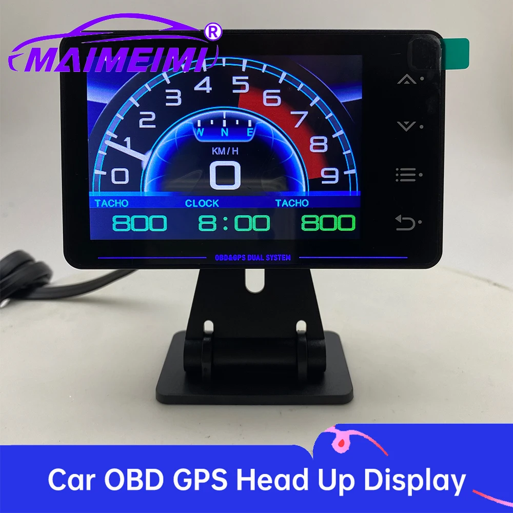 

XS Car OBD GPS Head Up Display Water&Oil Temp Oil Pressure Turbocharged Multi-function HUD GPS Speedometer