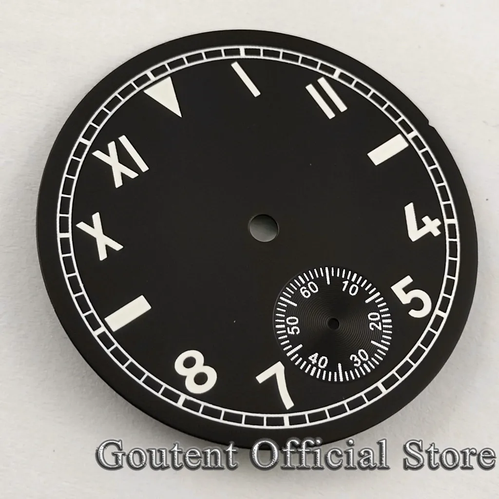 Parnis 38.9mm Black Dial With White Number Watch Part Kit ETA 6498 Seagull ST36 Movement Watch Accessory