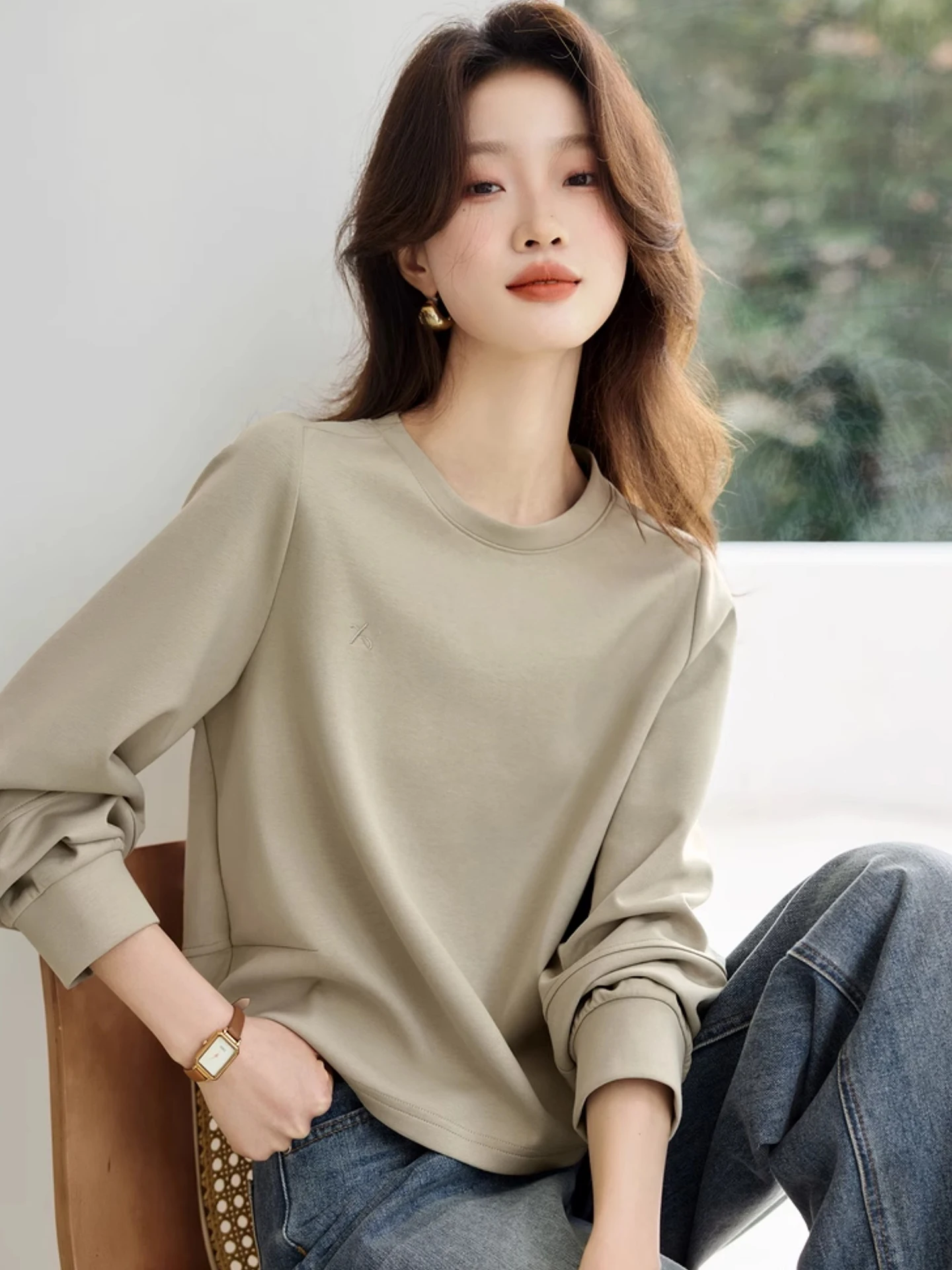 مريحة عارضة طويلة Sve هوديي جولة Ne التخسيس أعلى العصرية ملابس خارجية المرأة الخريف Faion تخفيف Sle قطع مستقيمة #5