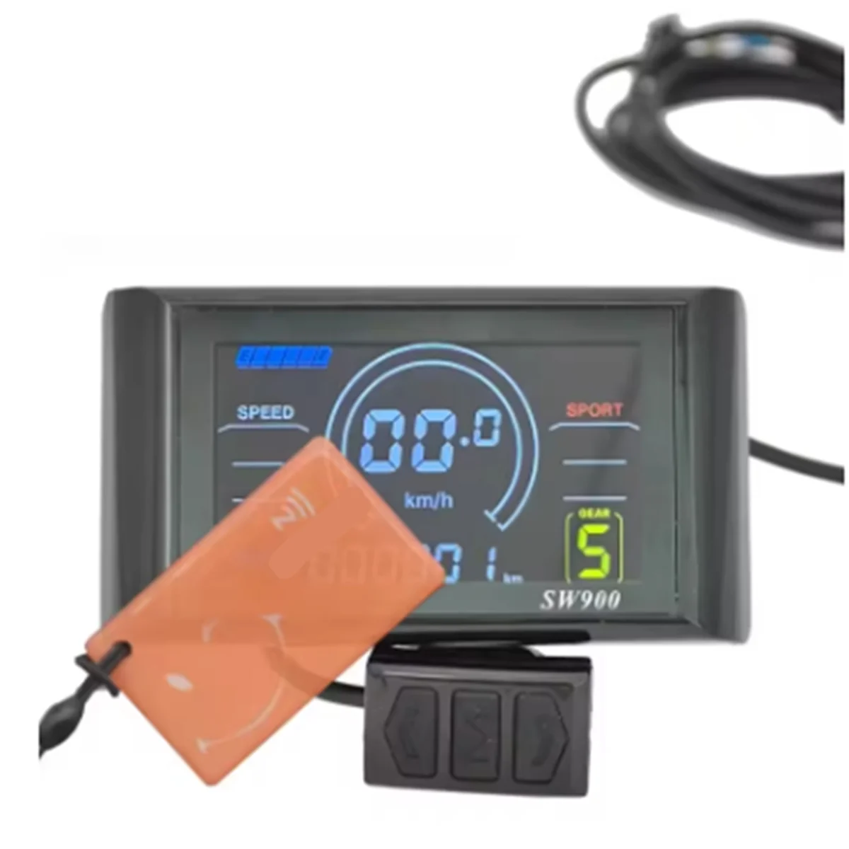 NFC Inductive Mountain Bike LCD Smart Meter SW900 Electric Bicycle Six-Core Waterproof Speed Control Display
