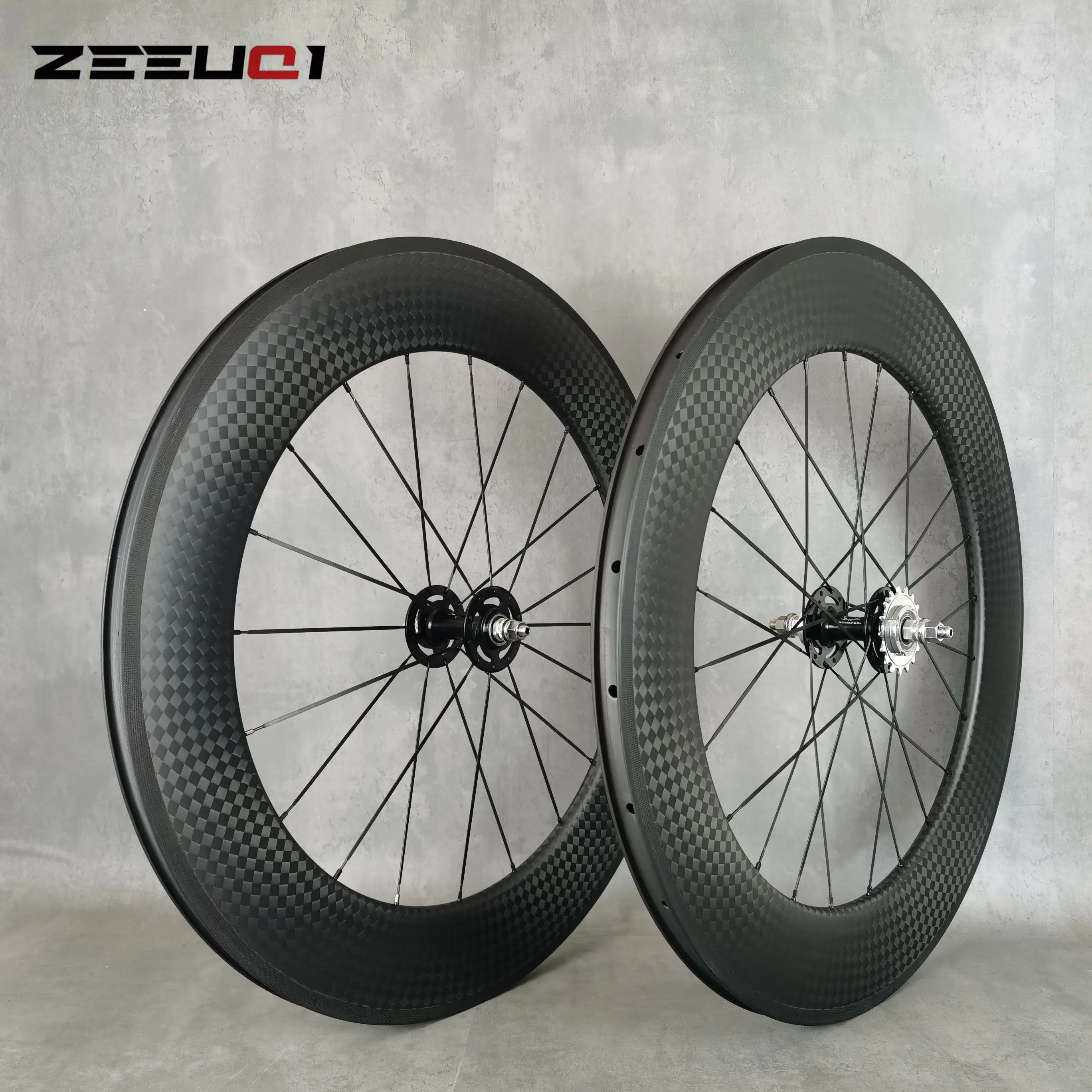 700C Track Bike Carbon Wheels Fixed Gear 88mm depth 25/28mm width,12k Matte/Glossy Tubeless/Clincher/Tubular,13-17T,Custom logo