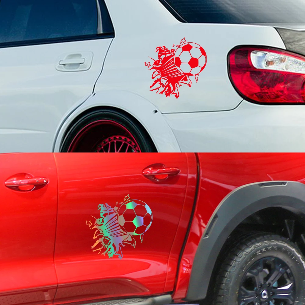 Stiker kreatif vinil tahan air mobil sepak bola 3D, stiker dekorasi otomatis Aksesori Universal untuk jendela samping bodi mobil