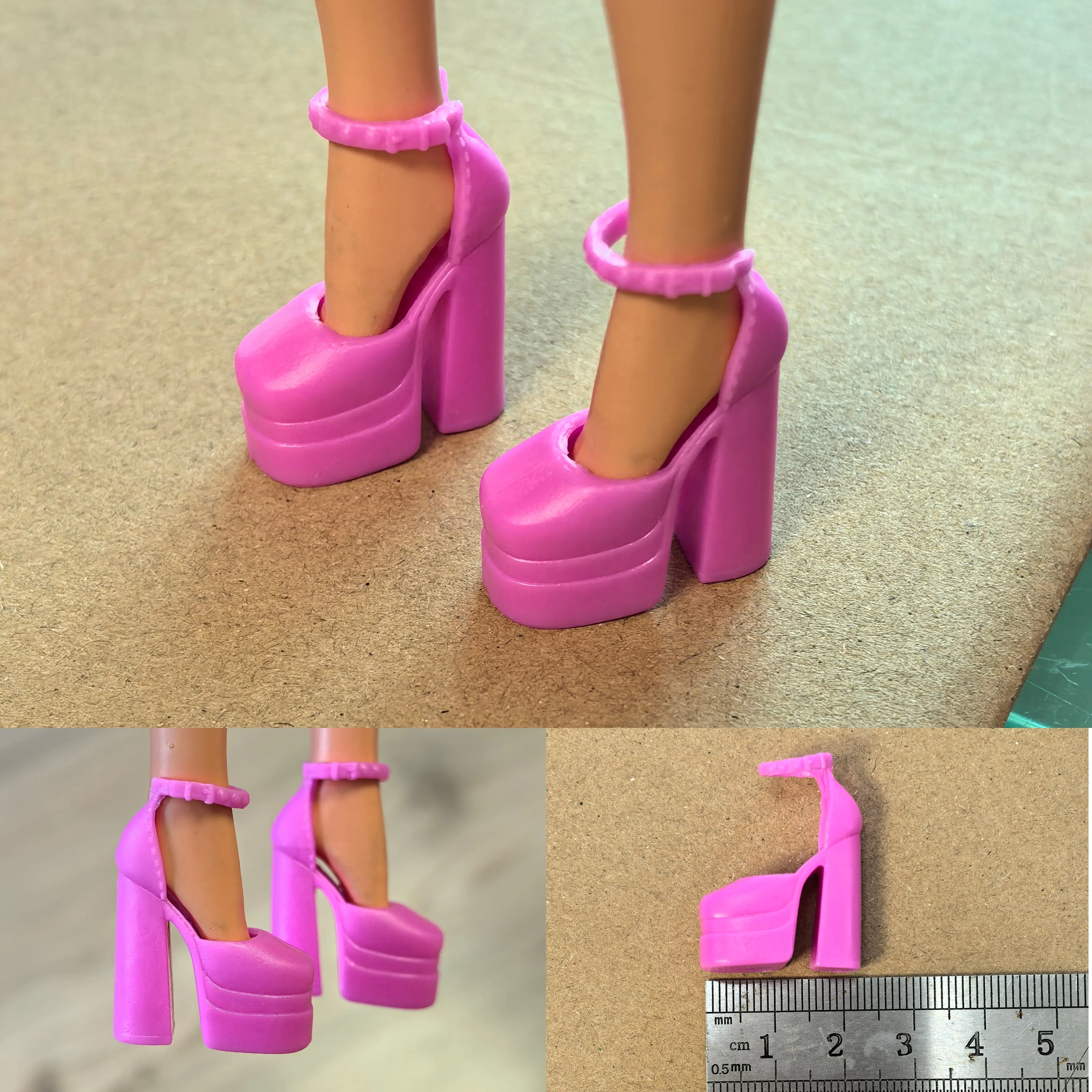 30 cm Puppenzubehör, Spielzeug, rosa High Heels für Ihre BB FR Puppen im Maßstab 1:6