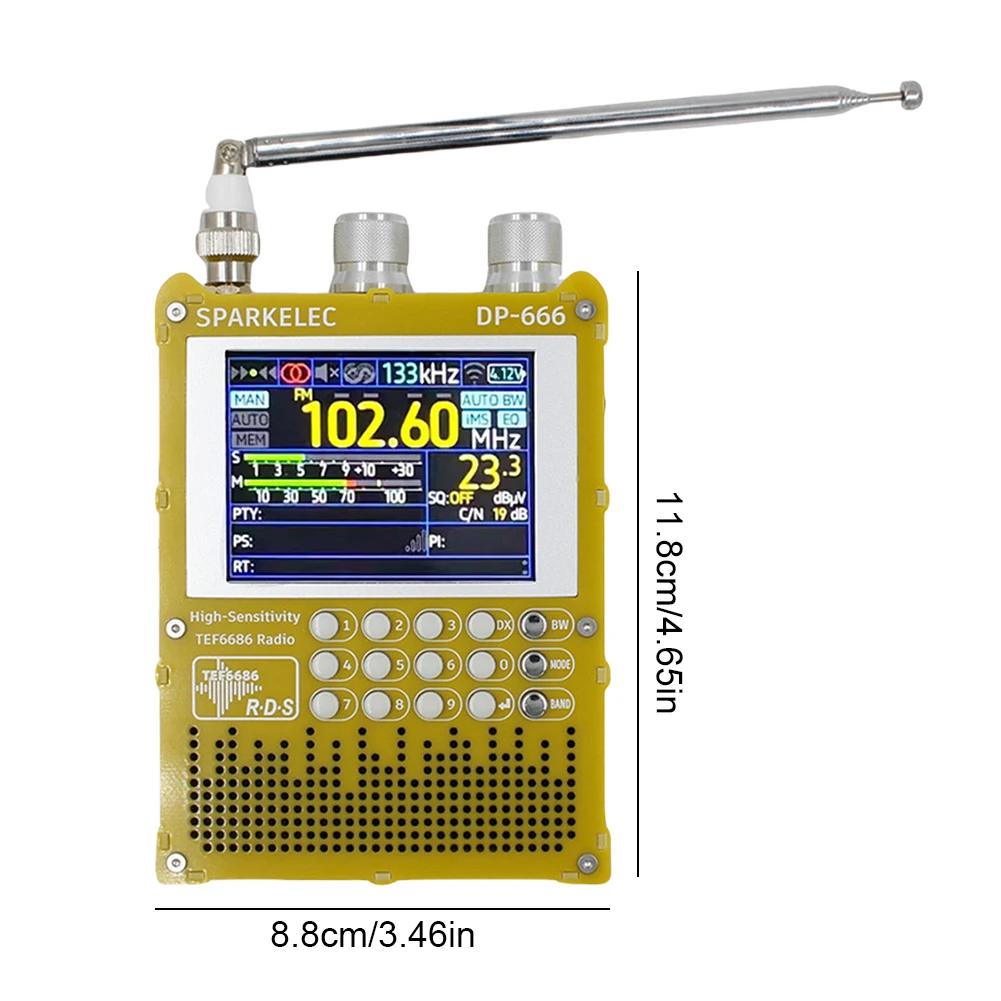 DP-666 TEF6686 Radio FM LW MW SW Full Band Radio Touchscreen LCD Display High Sensitivity DSP Receiver Shortwave Radio