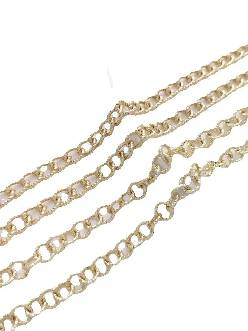 

14K Gold 8mm Batch Flower Circle O-chain Thick and Wide Circular Chain Handcrafted DIY Bracelet Necklace Jewelry Loose Chain