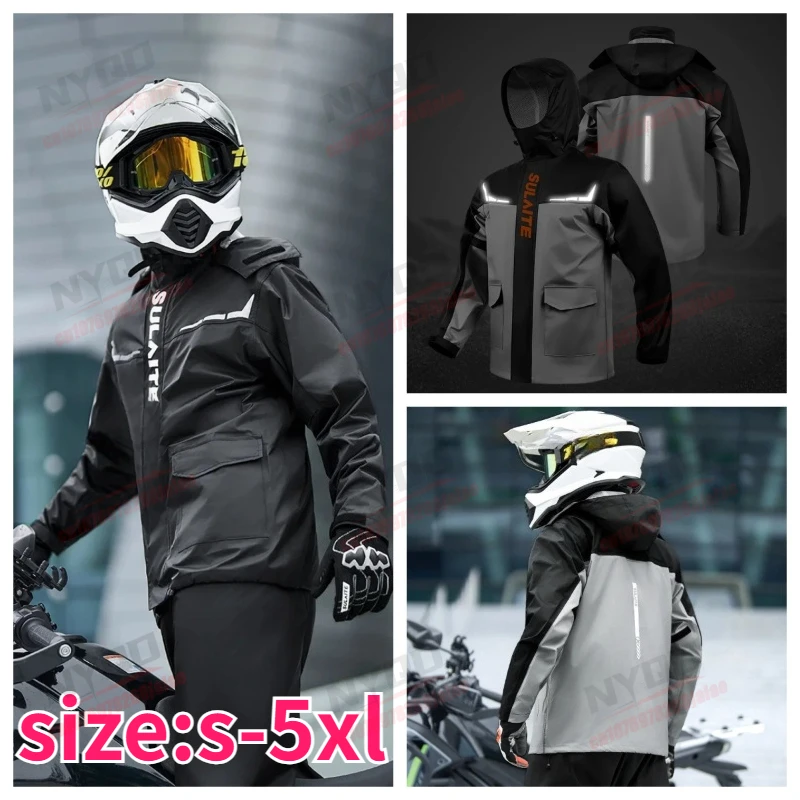 

Motorcycle Men's Riding Raincoat Full Body Rainstorm Proof Split Type Dry Stain Resistant Light and Durable