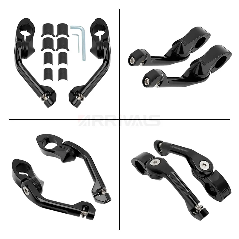 Motorcycle Long Angled Adjustable Highway Peg Mount Kit Compatible For Harley Touring Honda Kawasaki Suzuki Yamaha