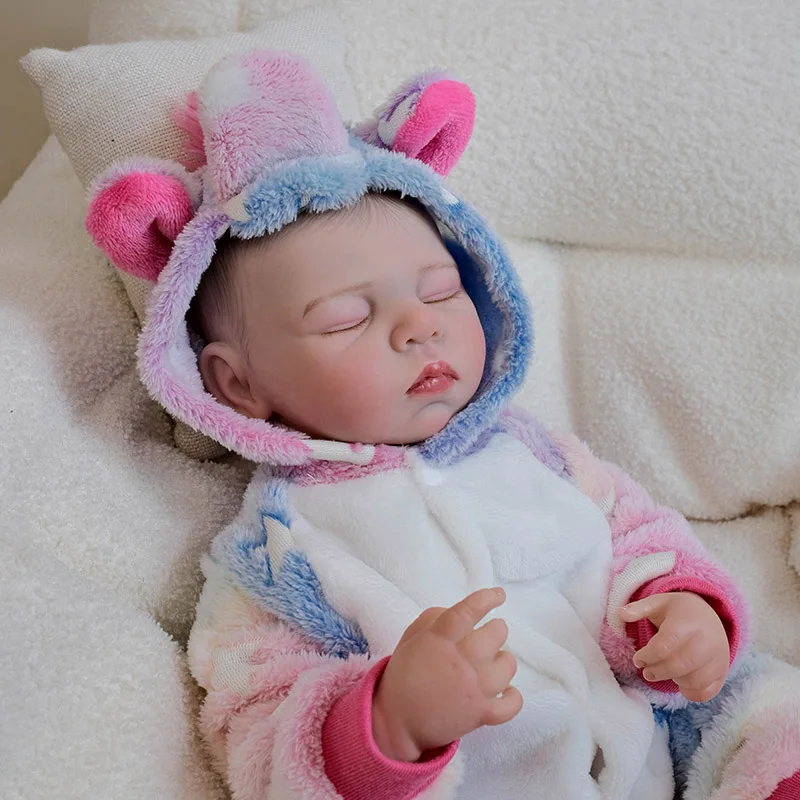 

NPK 19'' Full Vinyl Body Charlotte Lifelike Reborn Baby Doll with Cuddly Baby Multiple Layers Painting 3D Skin Visbile Veins