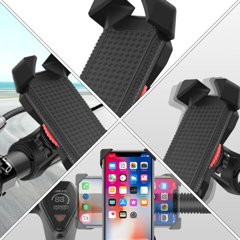 

Phone Holder Bike Motorbike Adjustable 3.5-5 Inch Telescopic Hook Secure Lock 360 Rotation Phone Mount for Handlebar