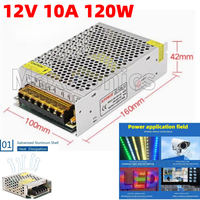 Switching Power Supply 120W DC12V 10A Aluminum Case Driven Voltage Converter Transformer DC Adapter for LED Strip / Modules Lamp