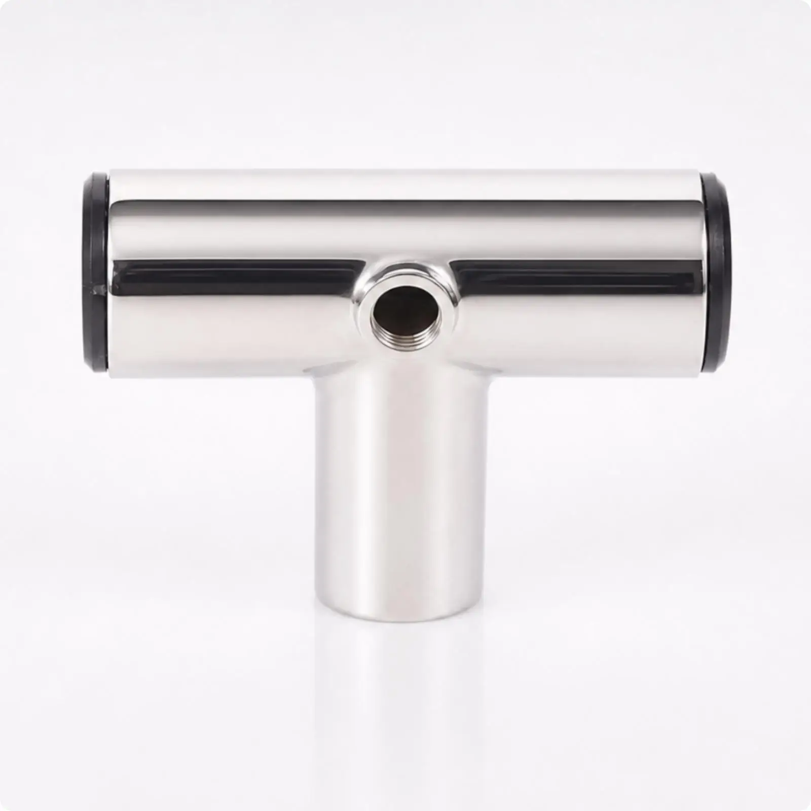 Premium Tee Tube Connector 316 Stainless Steel Reducing Cross Design with Threaded Opening for Marine and Recreational Vehicle