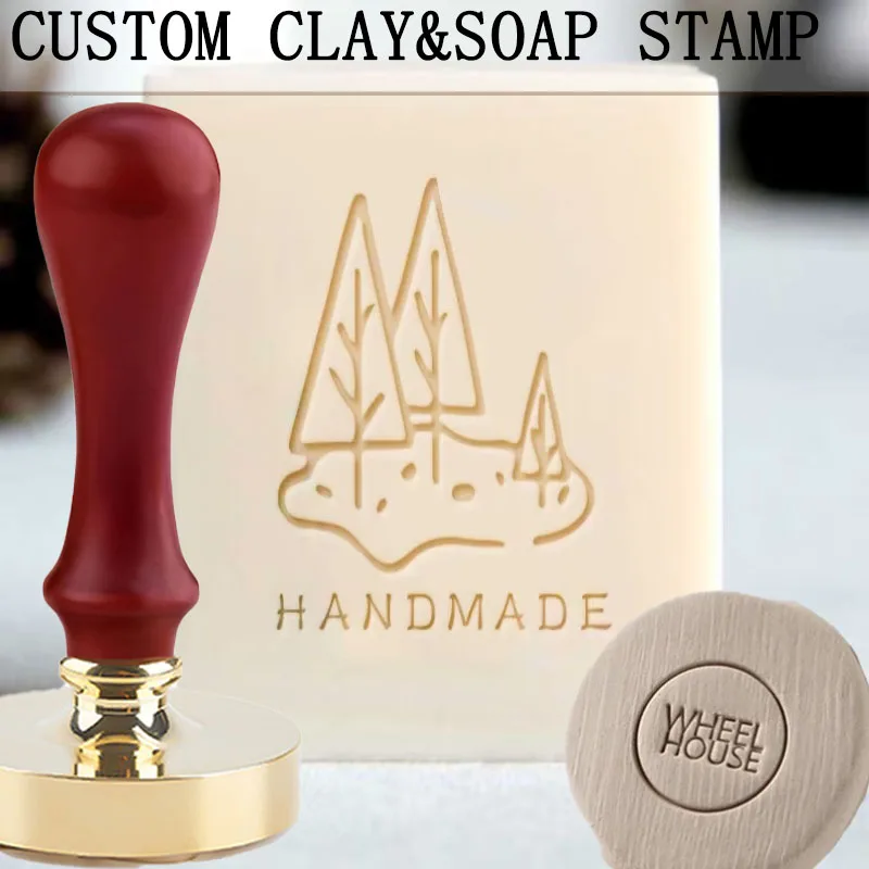 

Custom Soap Stamp Personalized Ceramic Stamp for Clay with Your Logo Design DIY Ice Soap Cookie Chocolate Creative Pattern Stamp