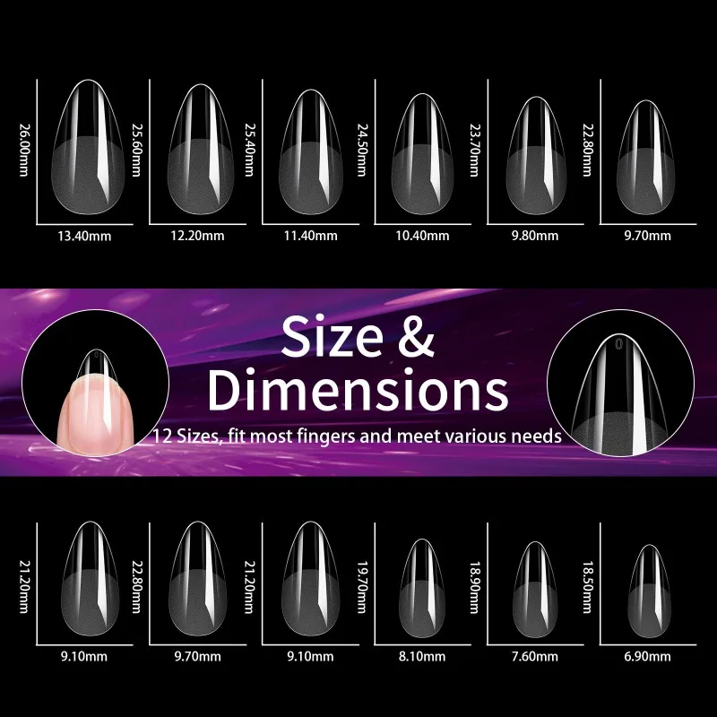 240 piezas de puntas de uñas de gel suave, uñas falsas semi mate, estilo francés, ataúd, almendra, cápsulas de cobertura completa, herramientas de extensión 4