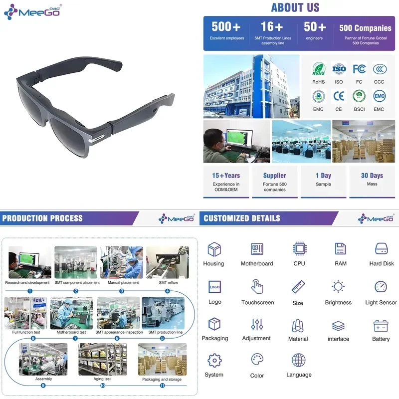 Hot Sale Meegopad High Quality All in One Smart AR Glasses
