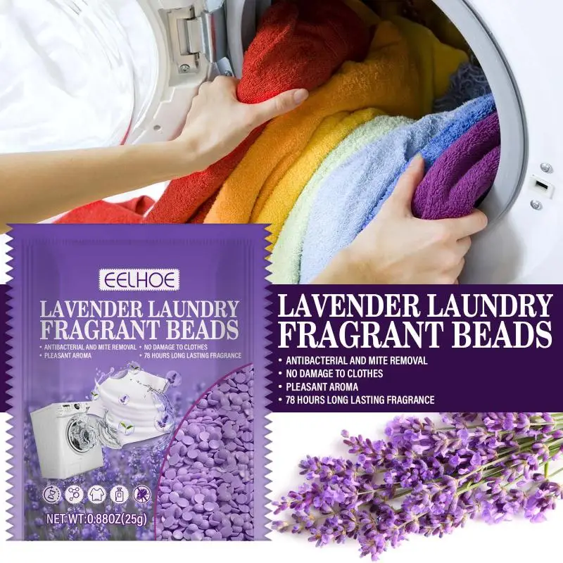 Small Gel Beads Penetrate Cloth Fibers Laundry Scent Beads Lavender Laundry Beads Cleaning Accessories 25g Laundry Ball