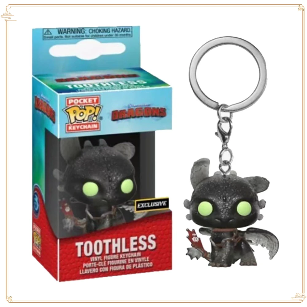 

FUNKO Pocket How To Train Your Dragon Keychain Christmas Collection Cartoon Toothless Doll Backpack Pendant Funny Birthday Gift