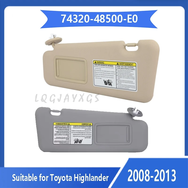

LQ Suitable for Toyota Highlander 74320-48500-E0 gray beige visor 2008 2009 2010 -2013 left and right makeup mirror auto parts