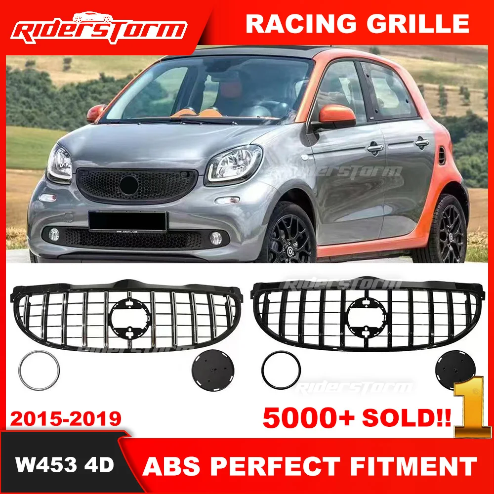 Year 2015-2019 Front GT Grille For Smart Class W453 Front Bumper Grille For merced Smart Class W453 Grille Two Doors Four Doors