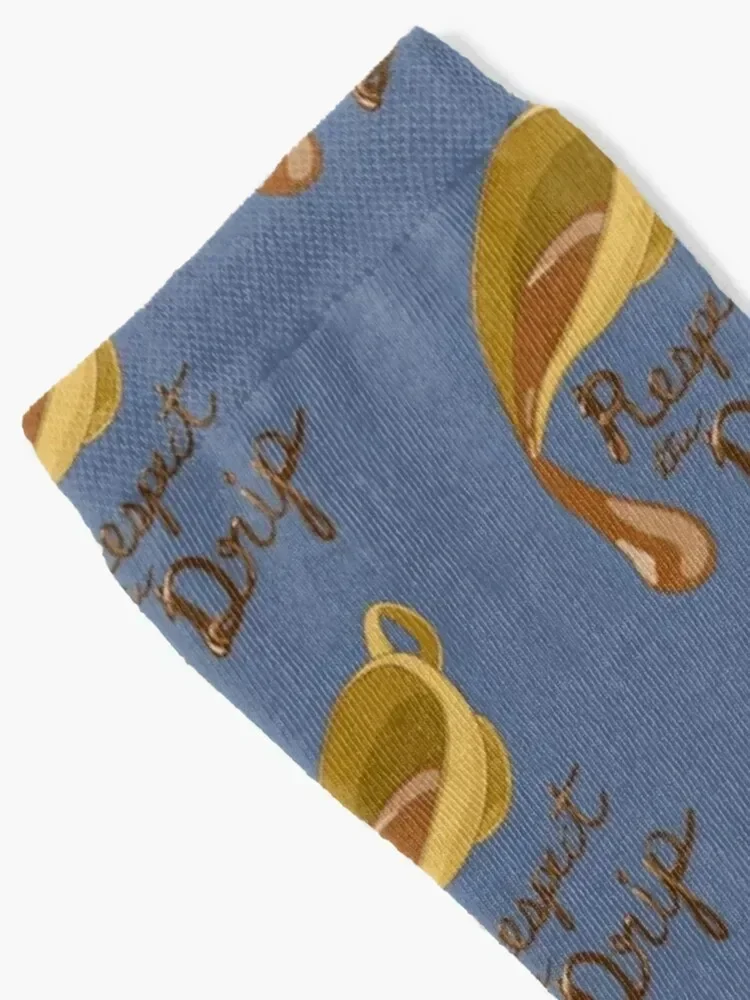 Respect the Drip, Gravy Boat, Gravy Design Socks winter gifts Men's christmas stocking Wholesale Socks For Men Women's