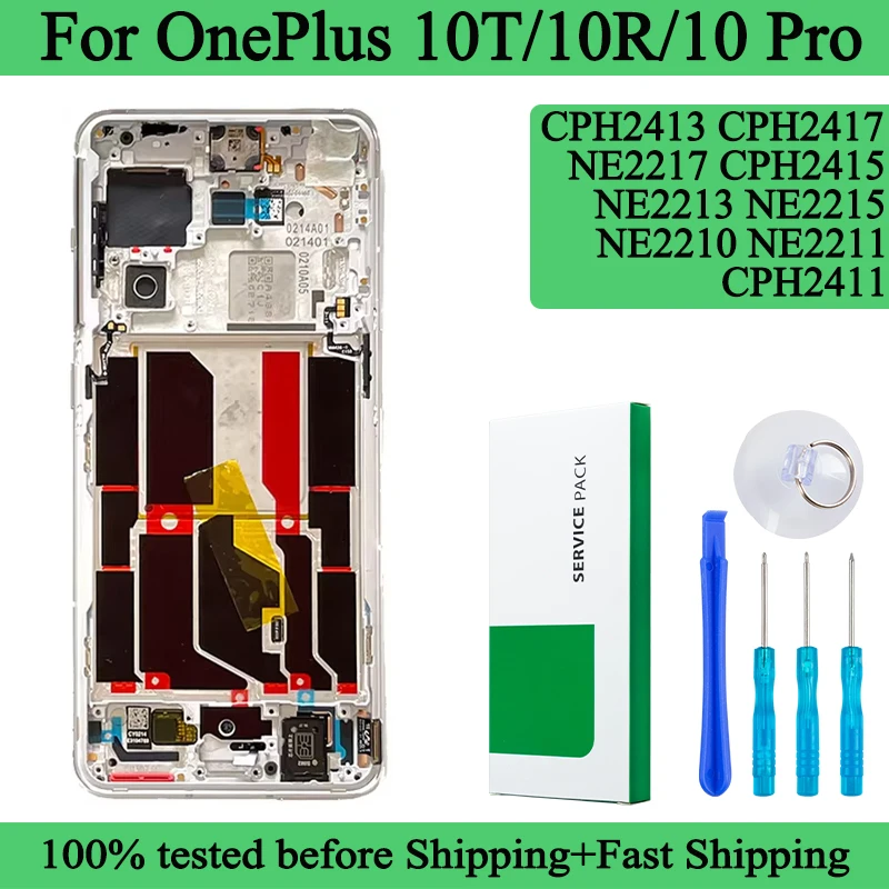 CPH2411 CPH2415 NE2210 Premium Lcd For Oneplus 10T Display Touch Screen Oneplus 10R Digitizer Panel Assembly For OnePlus 10 Pro