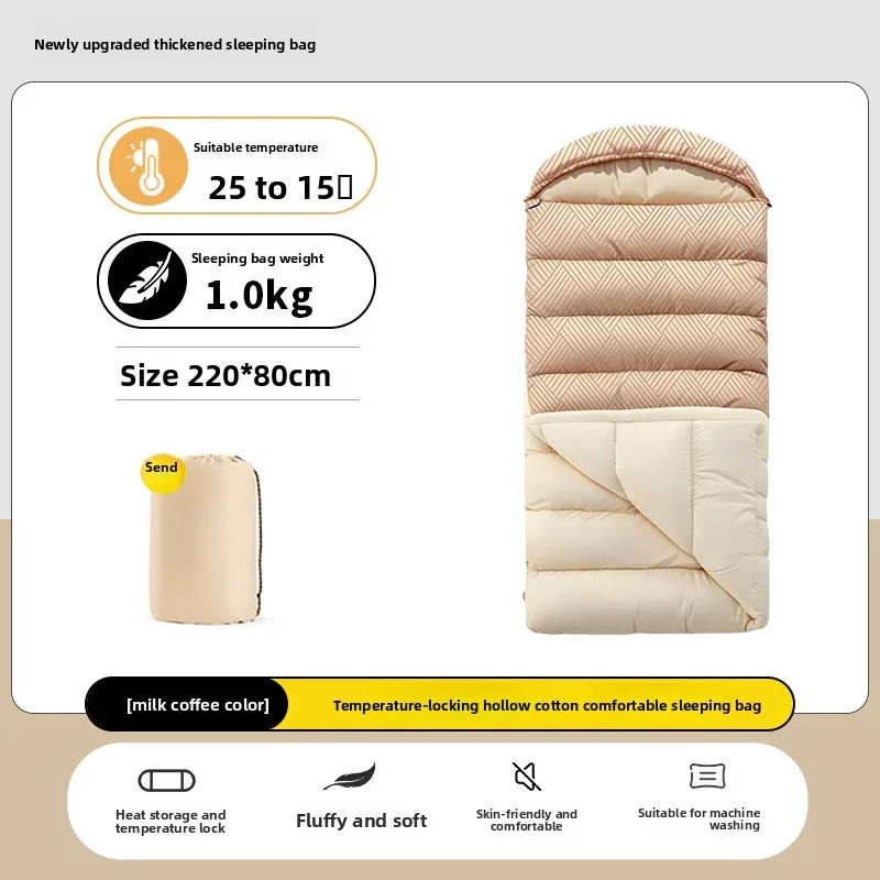 Full Lined Arctic Fleece Adult Sleeping Bag Extra Wide Thick Cold Proof Warm Sleep Sack for Winter Outdoor Tent Camping Self-dri