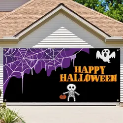 480x210cm Happy Halloween Holiday Banner Decoration Outdoor Garage Door Cover Large Door Cover Wall Banner Backdrop Cloth Mural