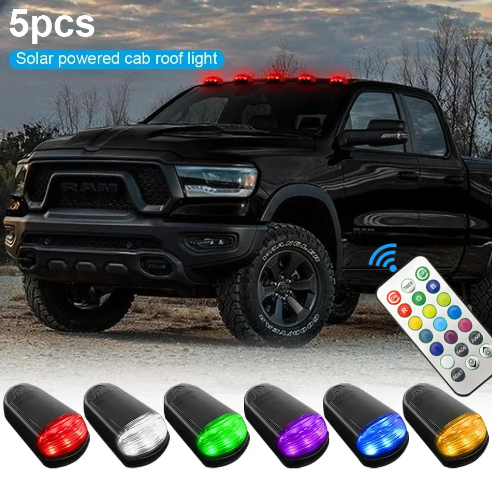 

5PCS Solar Powered Car Signal Lights Truck Roof Lights For Dodge Ram 1500 2500 3500 4500 5500 2003-2018 Pickup Trucks
