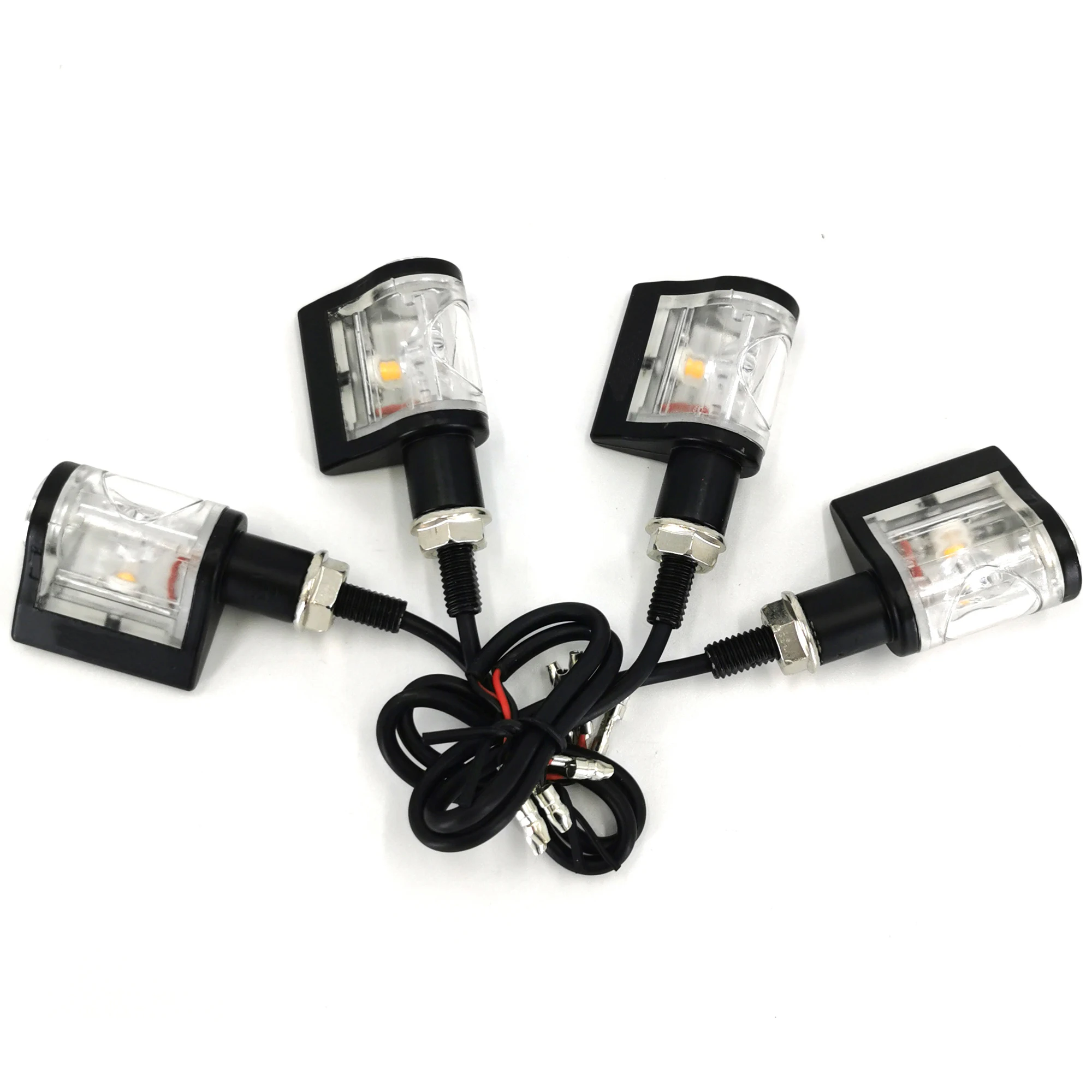 Universal Motorcycle LED Indicator Moto Turn Signal Lights 12V 8mm Amber Flasher Lamp for Honda Yamaha Suzuki Kawasaki Triumph