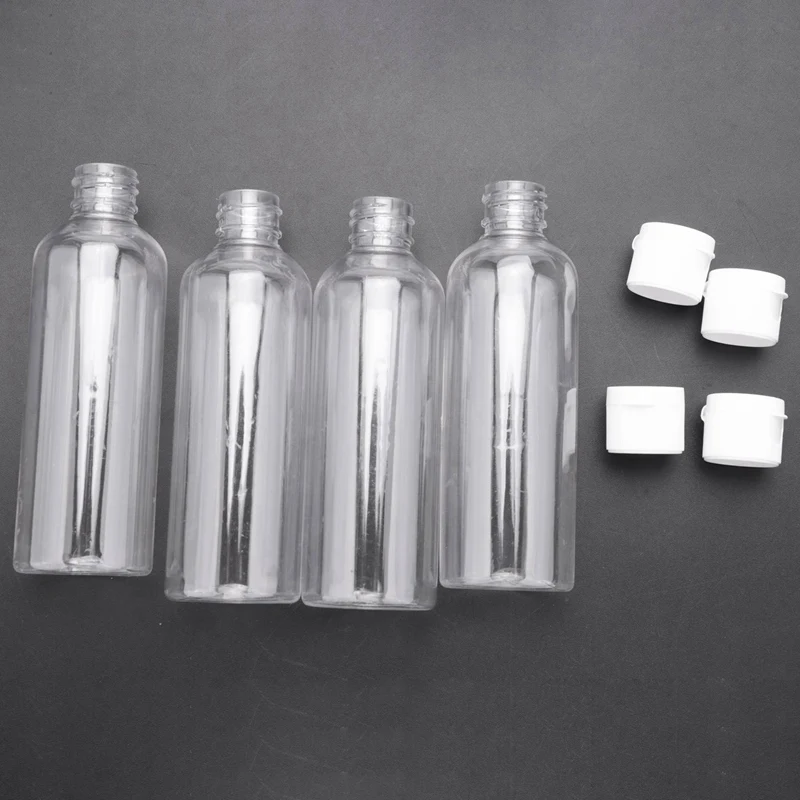 12 X 100Ml Plastic Clear Flip Bottles Travel Shampoo Lotion Cosmetic Container