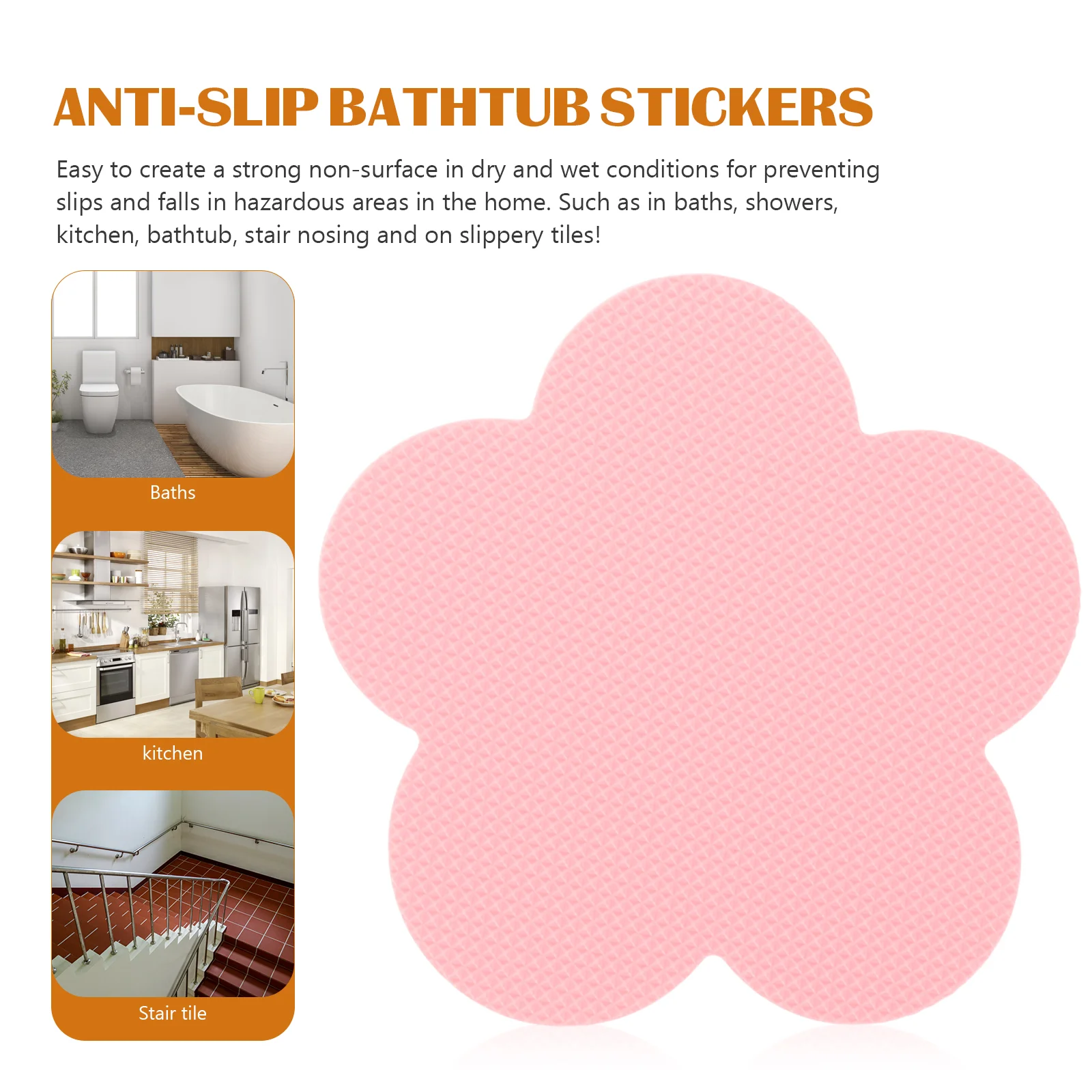 Bathroom Anti Stickers 8 5x8 5cm PEVA Waterproof Self Adhesive Floral Bathtub Non Decals Shower Floor for Tub