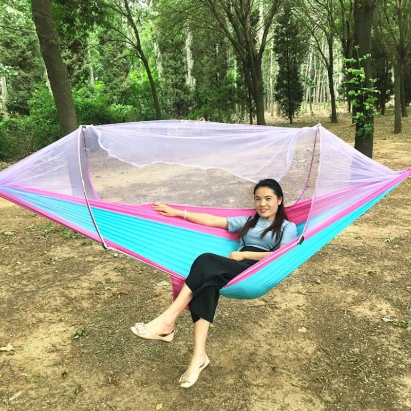 

Automatic Outdoor Courtyard Mosquito Net Anti Mosquito Adult Hammock Outdoor Swing Single Two Person Portable Anti Rollover