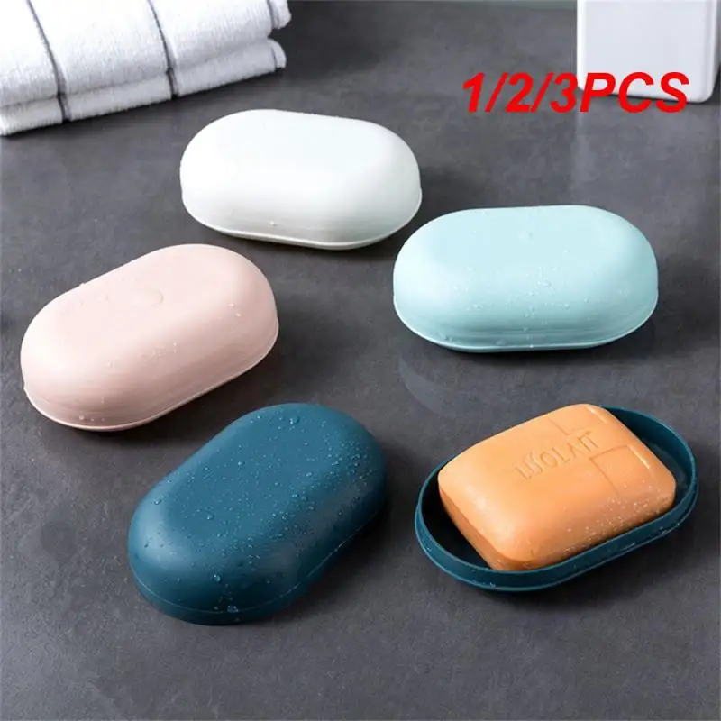 1/2/3PCS Soap Box Save Space Durable Soap Holder Portable Soap Box Bathroom Supplies Fashion Drain Rack Water Proof