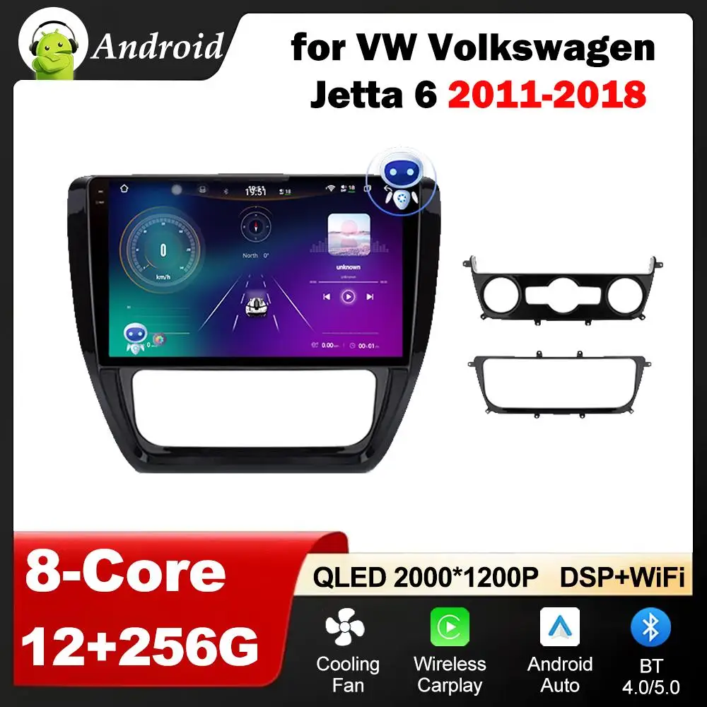 

10 '' for VW Volkswagen Jetta 6 2011 - 2018 Car Mulltmedia Radio Player GPS WiFi Bluetooth Android OS DSP HD Screen Accessories