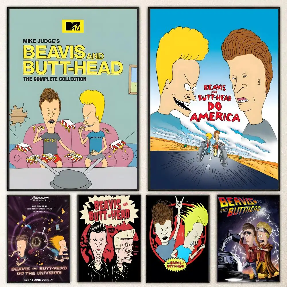 Animation Beavis and Butt-Head   Print Wall Art Pictures Canvas Painting Living Room Bedroom Home Decor Poster