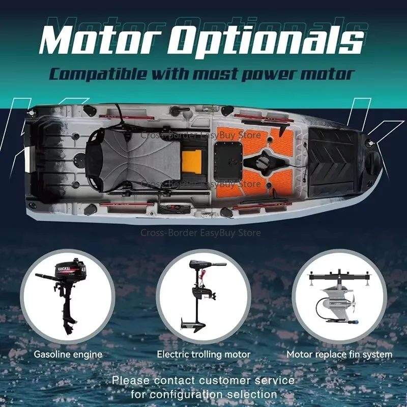 

Durable LDPE Modular One-Person Kayak – Adjustable Seats, Fin Drive + Built-in Water Pump + Big Live Fish Bin