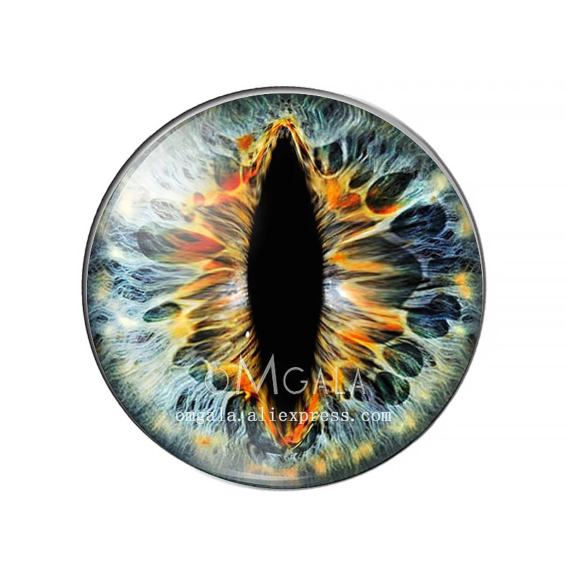 10pcs/lot 10mm/12mm/14mm/16mm/18mm/20mm/25mm Animal Cat Dragon Eyes Handmade Photo Round Glass Cabochons Jewelry Accessories
