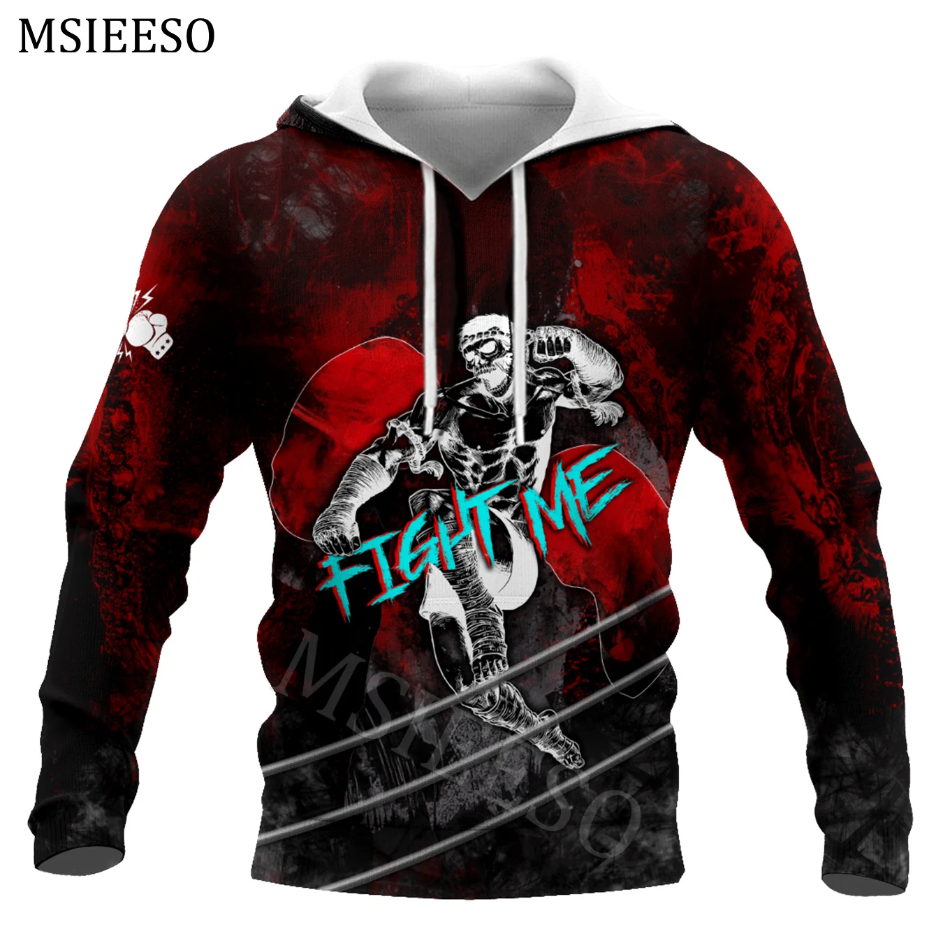 

MSIEESO Fight Me Muaythai Kickboxing Graphic Print Hoodie Men Autumn Sweatshirt Unisex Streetwear Casual Zipper Jacket Pullover