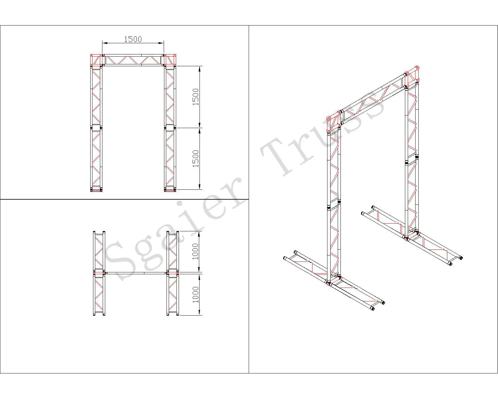 Global Goal Post Truss Marathon Aluminum Finish Line Truss System Gantry Truss