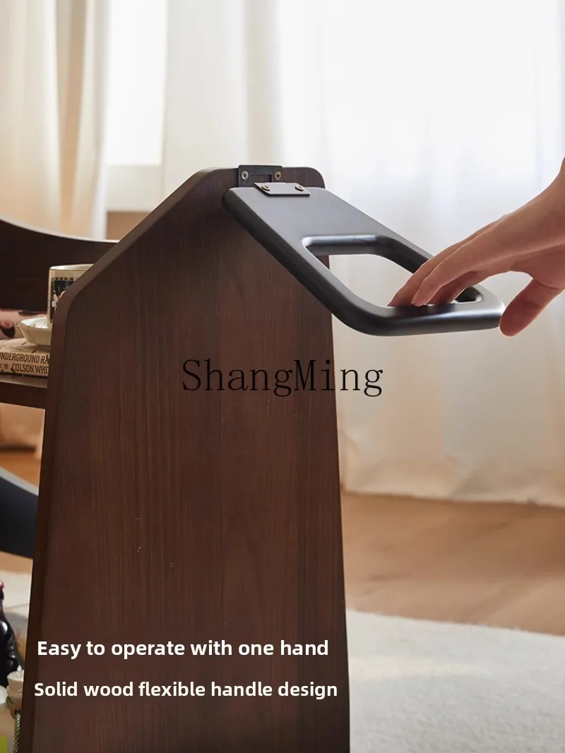 LXY الرجعية حافة الخشب الصلب شقة صغيرة غرفة المعيشة أريكة الجانب الزاوية طاولة صغيرة #3