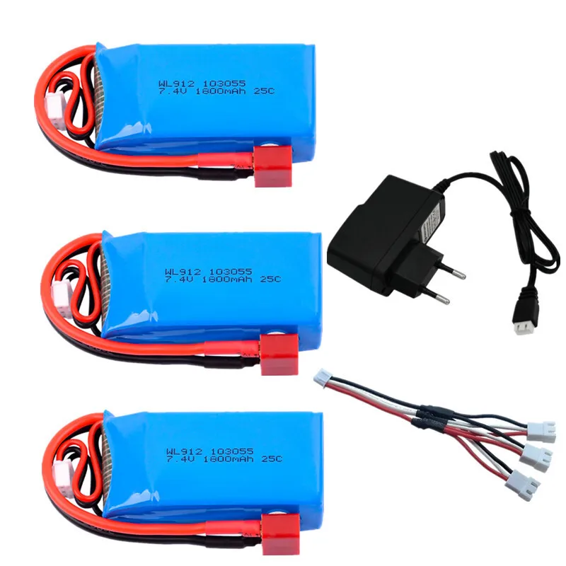 7.4V 1800MAH Lithiumbatterij 25C 2S Model Schip Batterij Geschikt Voor WL912 Afstandsbediening Schip Grote Capaciteit batterij