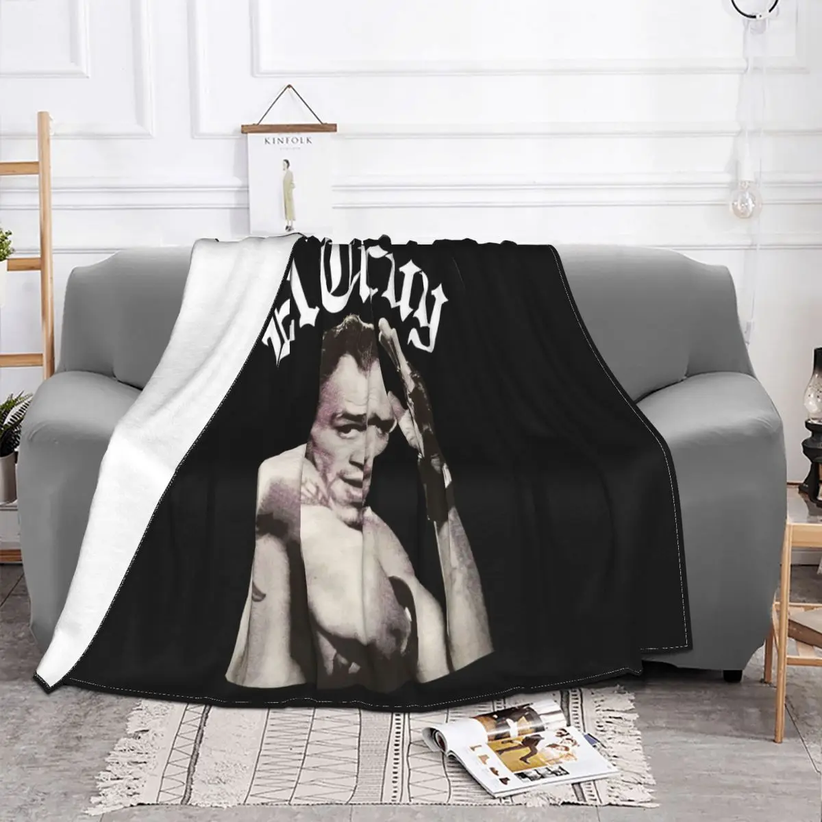 Tony El Cucuy Ferguson Fighter California The Real Champ Children Farmhouse Hip-Hop Chinese Style Throw Blanket