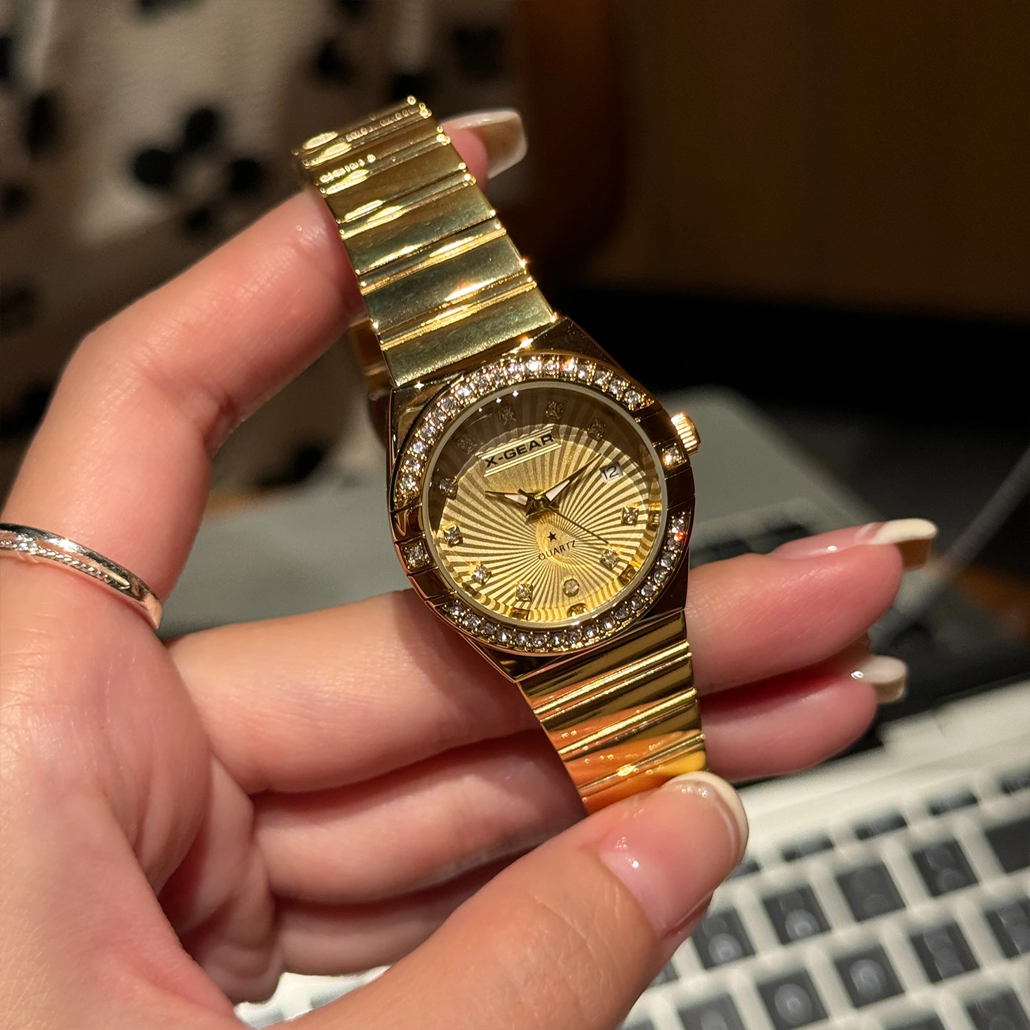 Orologio da donna alla moda – Orologio da polso da donna impermeabile in acciaio inossidabile, elegante orologio al quarzo