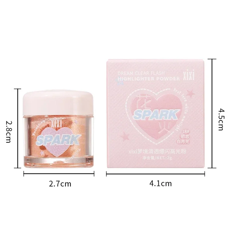 Heallor Dream Glitter Highlighter Powder Eyeshadow Makeup Face Brightening Pearl Three-dimensional Highlighter Powder Shimmer Co