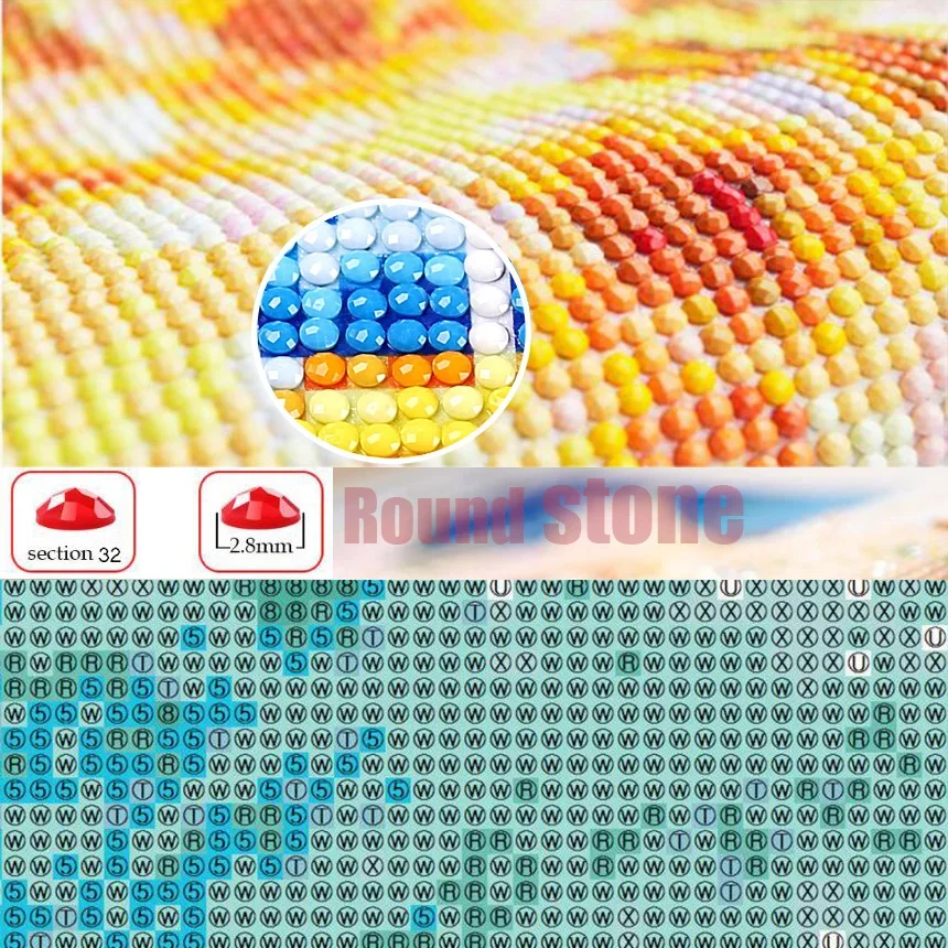 5D DIY Diamond Painting Cartoon Girl Full Round Diamond Mosaic Embroidery Anime Character Cross Stitch Set Home Decoration Gift