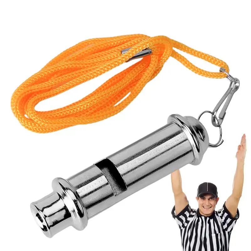 Whistle For Coaches Stainless Steel Sports Whistle Loud Sound Referee & Gym Use Sports Whistle Metal Build Loud With Lanyard