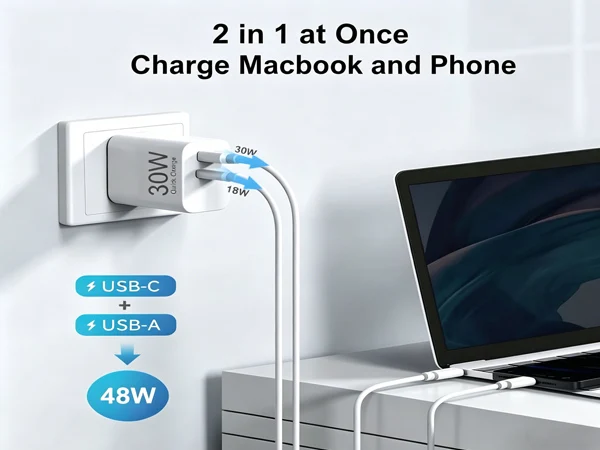 UYUXIO 30W USB-C Wandladegerät US EU Stecker PD Superschnelles Ladegerät Netzteil für Samsung Galaxy iPhone 17 16 15 14 Pro Max – Detail 4